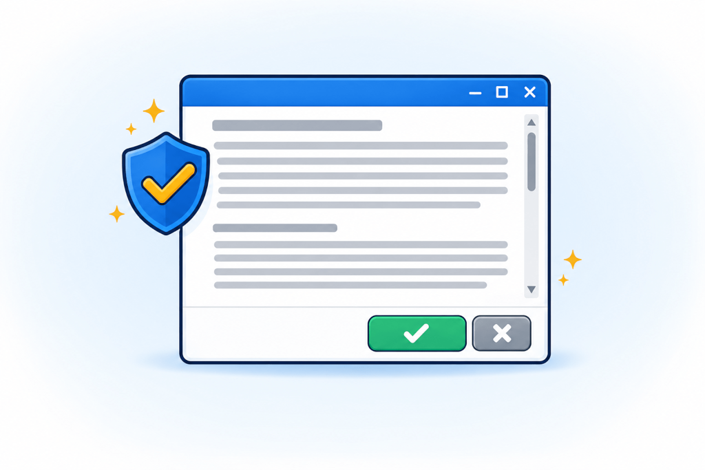 A license agreement the user must accept before the autorun continues